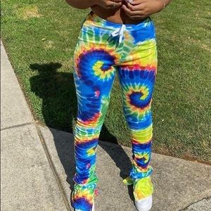 Blue tie dye pants